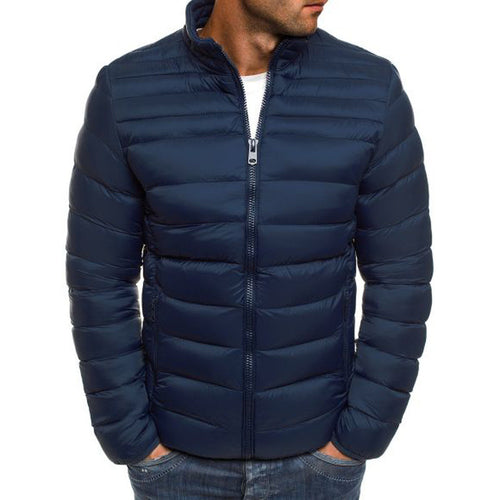 Herren modische Steppjacke mit hohem Kragen und seitlichen Reißverschlusstaschen EB