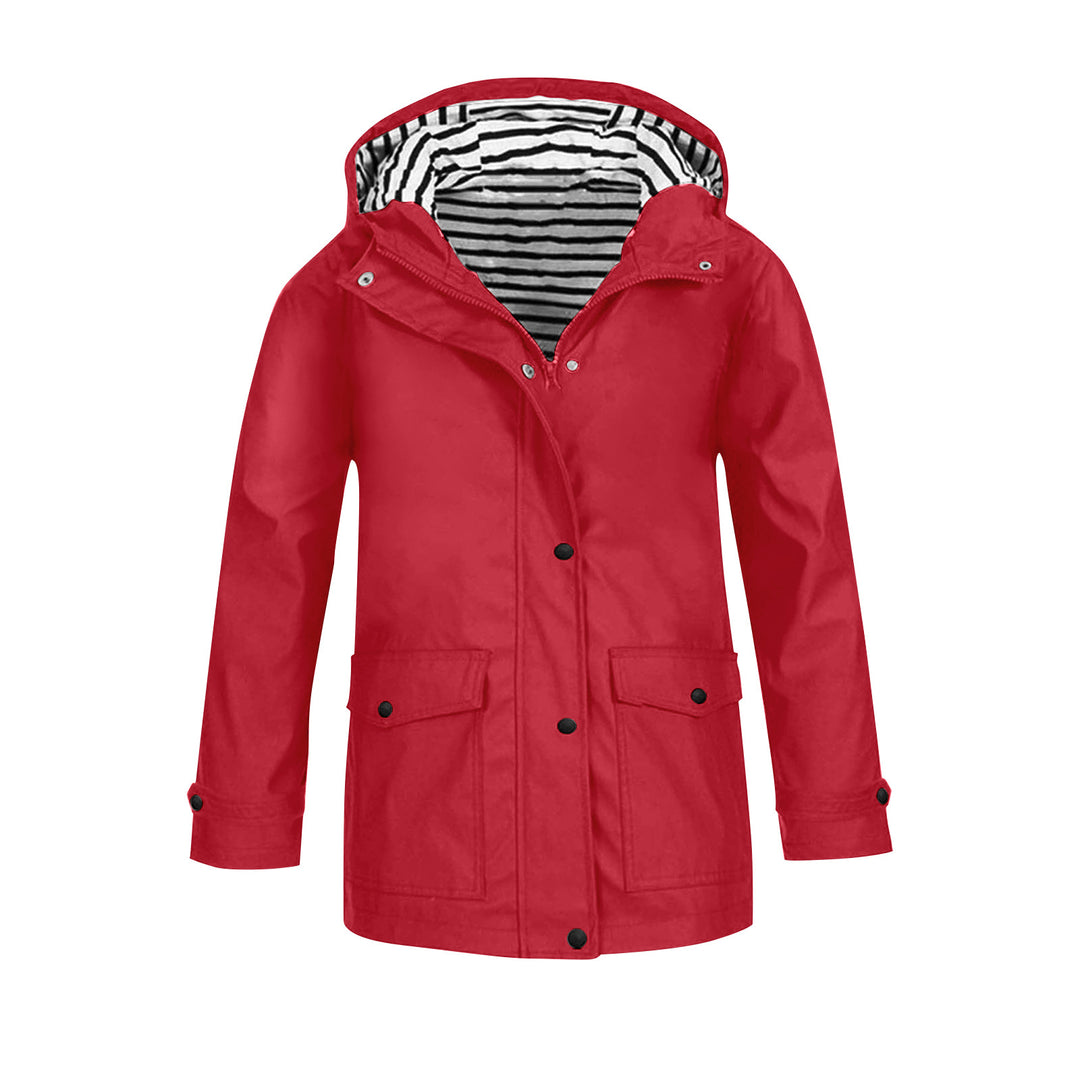 Damen wetterfeste Parkajacke mit praktischen Taschen und verstellbarem Kapuzenkragen EB