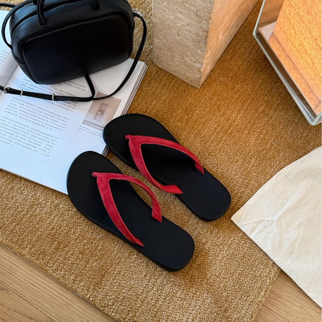 Damen Trendige Zehentrenner-Sandalen mit rutschfester Sohle und elegantem Riemendesign EB