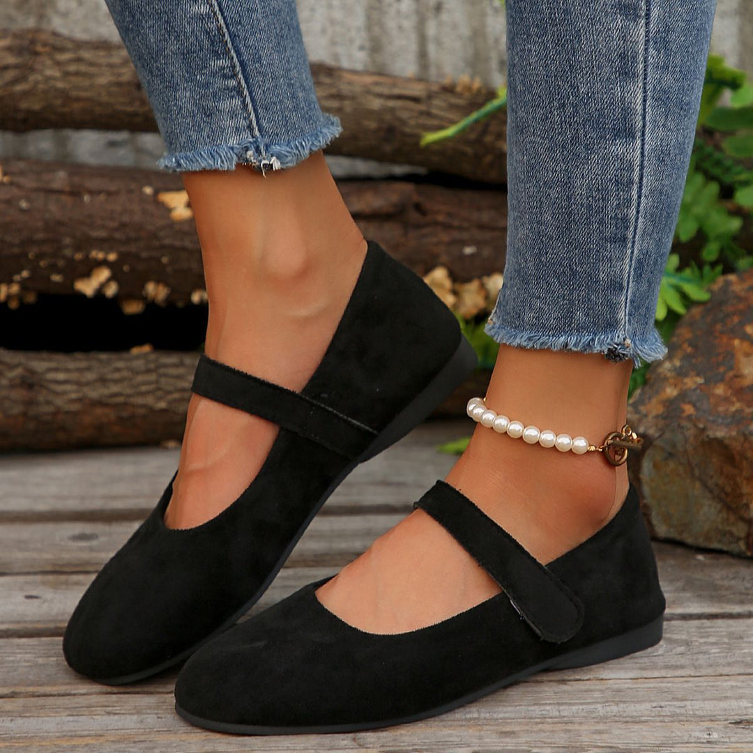 Damen Ballerinas mit elegantem Klettverschluss und atmungsaktivem Obermaterial EB