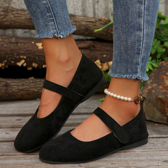 Damen Ballerinas mit elegantem Klettverschluss und atmungsaktivem Obermaterial EB