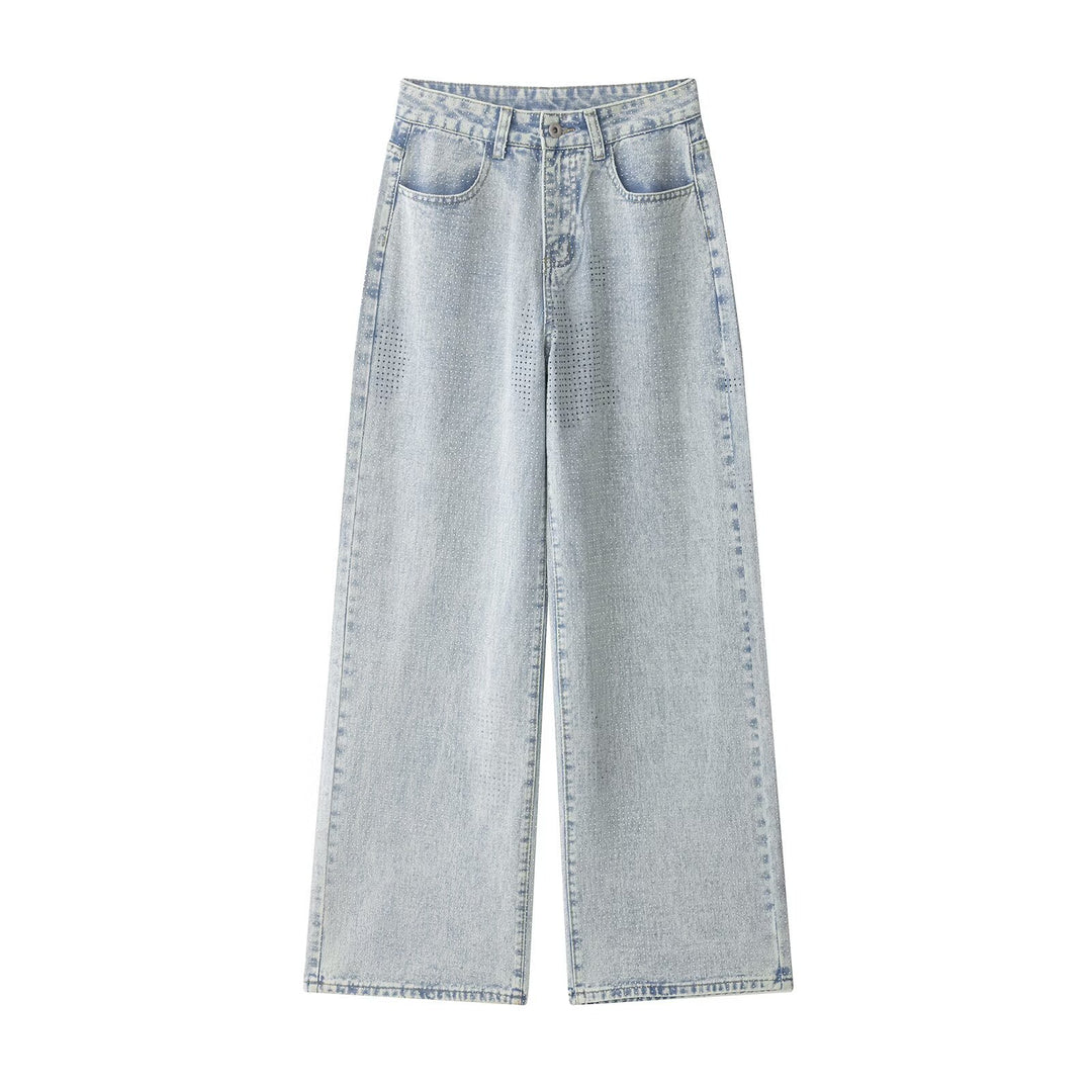 Damenweite Jeanshose im lässigen Vintage-Stil mit hohem Bund EB