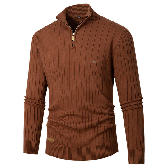 Herren Pullover mit Stehkragen und Feinstrick EB