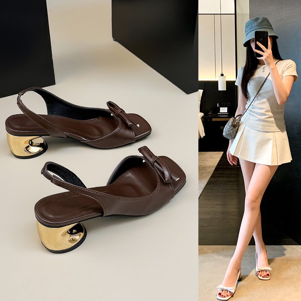 Damen elegante Slingback-Sandalen mit modischem Akzent EB