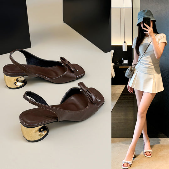 Damen elegante Slingback-Sandalen mit modischem Akzent EB