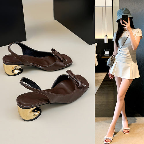 Damen elegante Slingback-Sandalen mit modischem Akzent EB