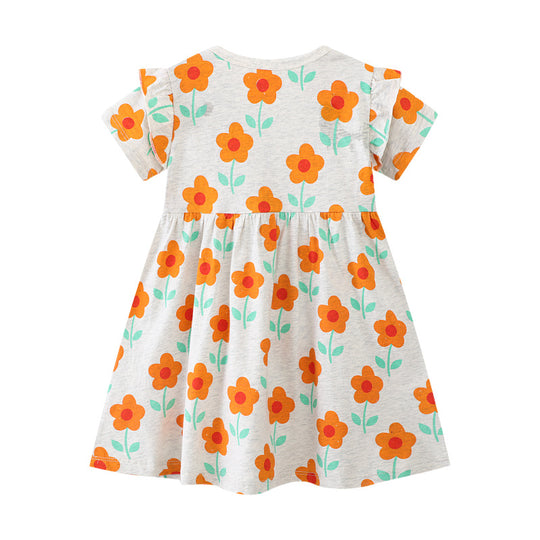 Mädchen Sommerkleid mit floralen Mustern EB