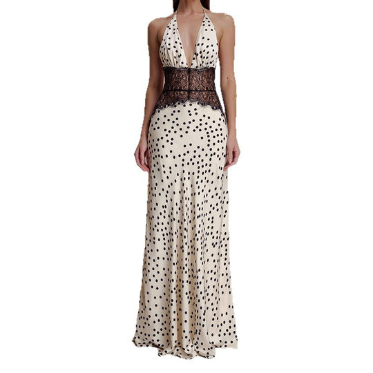 Damen Elegantes Abendkleid mit Spitzeneinsatz EB