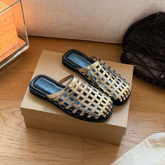 Damen Schicke Riemensandalen im modernen Flechtdesign EB