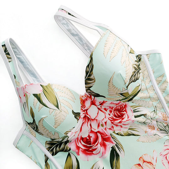 Damen Einteiler-Badeanzug mit floralem Design und komfortabler Passform EB