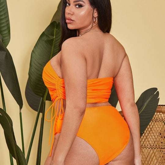 Damen Tankini-Set mit verstellbarem Wickel-Top und hochgeschnittenen Shorts EB