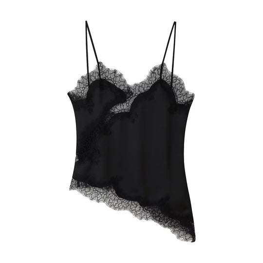 Damen romantisches Spitzen-Spaghetti-Top EB