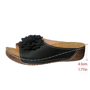 Damen Offene Pantoletten mit floralem Dekor EB