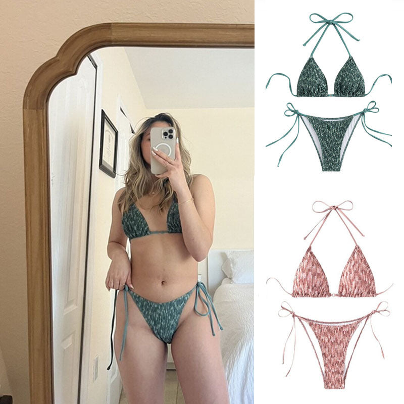 Damen Triangel-Bikini mit raffiniertem Bindedesign EB