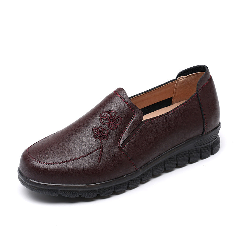 Damen Bequeme Mokassins mit elastischem Einstieg und zartem Blumenmuster EB