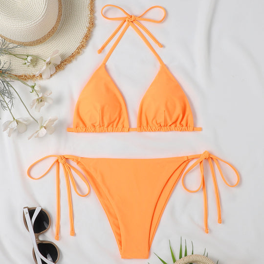 Damen Triangel-Bikini mit verstellbaren Bindebändern und raffinierten Details EB