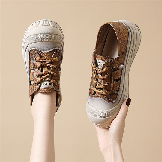 Damen modische Plateausneaker mit atmungsaktivem Obermaterial EB