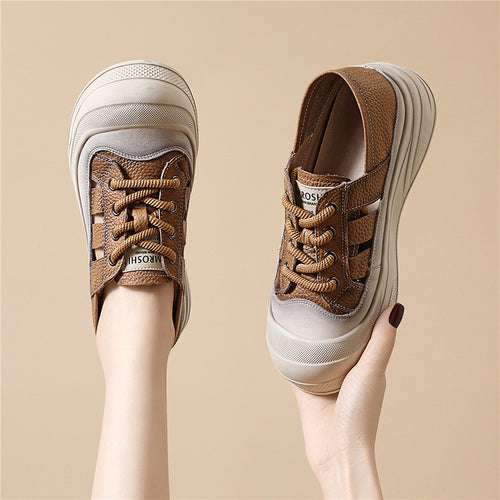Damen modische Plateausneaker mit atmungsaktivem Obermaterial EB