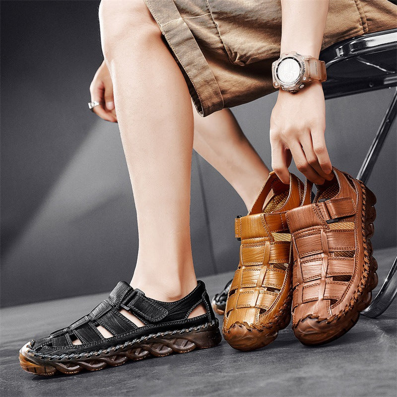 Damen Bequeme Lederfreizeitschuhe mit verstellbarem Klettverschluss EB