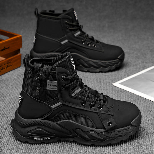 Damen Hohe Schnürstiefel mit trendigem Design und rutschfester Sohle EB