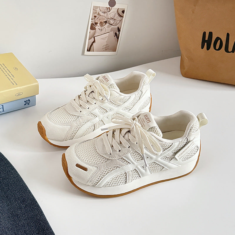 Damen Sportliche Sneakers mit atmungsaktiver Mesh-Oberfläche EB