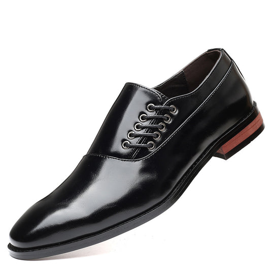 Damen Elegante Hochglanz-Leder Schnürschuhe mit modischen Akzenten EB
