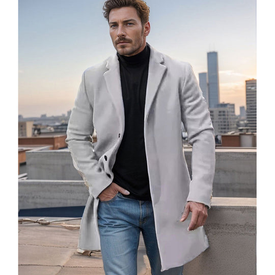 Herren Eleganter Wollmantel mit hochwertiger Verarbeitung EB