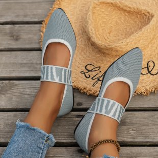 Damen Ballerinas mit elastischem Riemen und atmungsaktiver Oberflächenstruktur EB