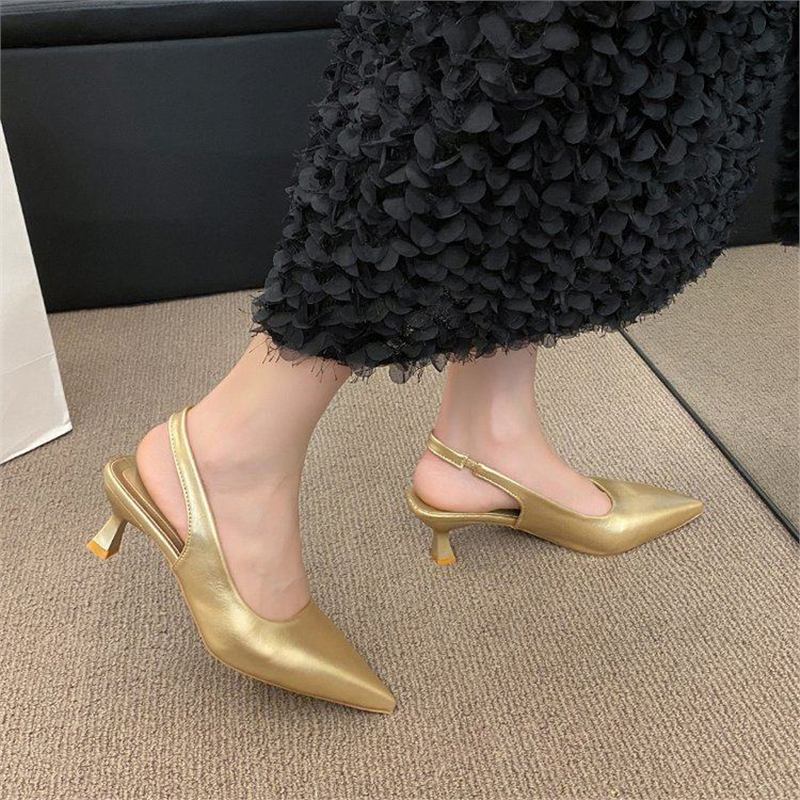 Damen elegante Slingback-Pumps mit modischem Absatz EB