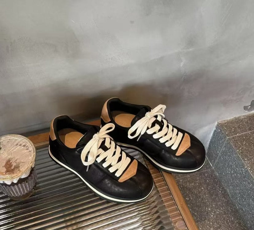Damen lässige Sneakers im Retro-Stil mit hochwertiger Lederverarbeitung EB