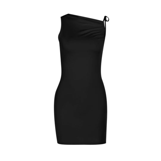 Damen figurbetontes One-Shoulder-Kleid EB