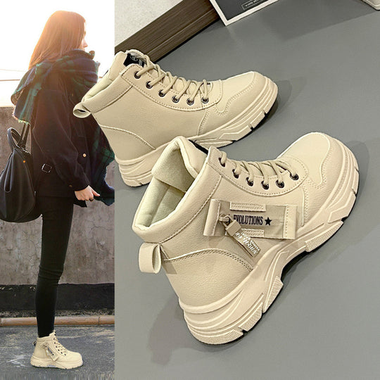 Damen hochformatige Sneakers mit stabiler Gummisohle und atmungsaktiver Innenpolsterung EB