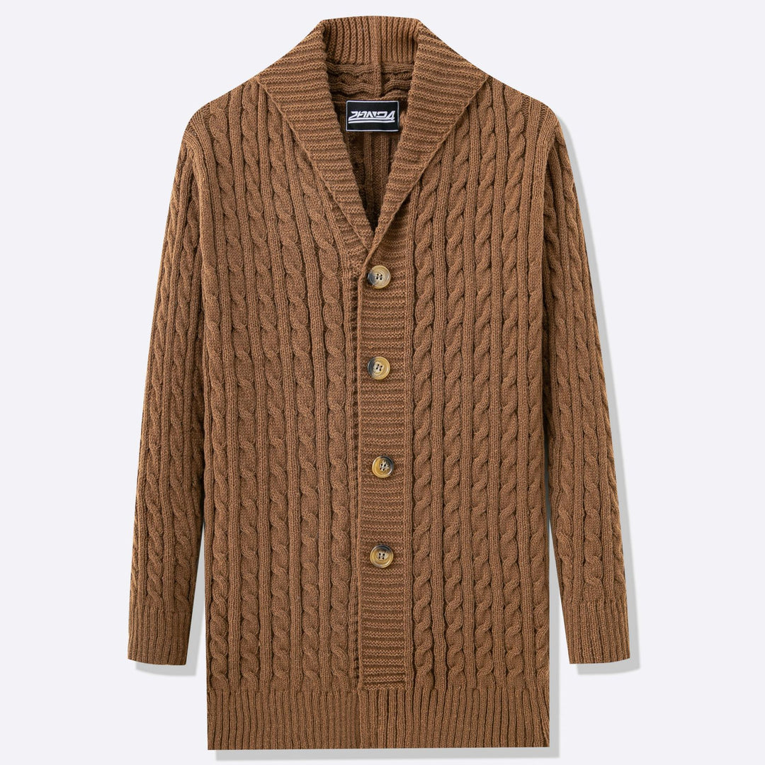 Herren Strickjacke mit offenem Design und Knopfdetails EB