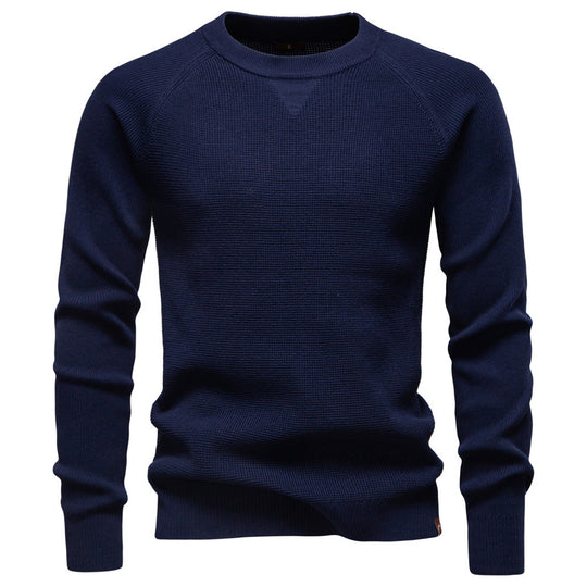 Herren nan mitteldicker Struktur-Strickpullover mit Raglanärmeln und Rippenbündchen EB