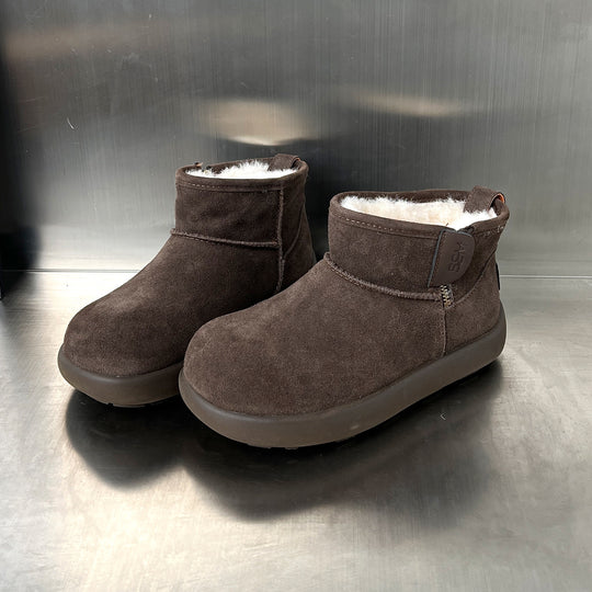 Damen kuschelige Winterstiefel aus weichem Wildleder mit warmem Innenfutter EB