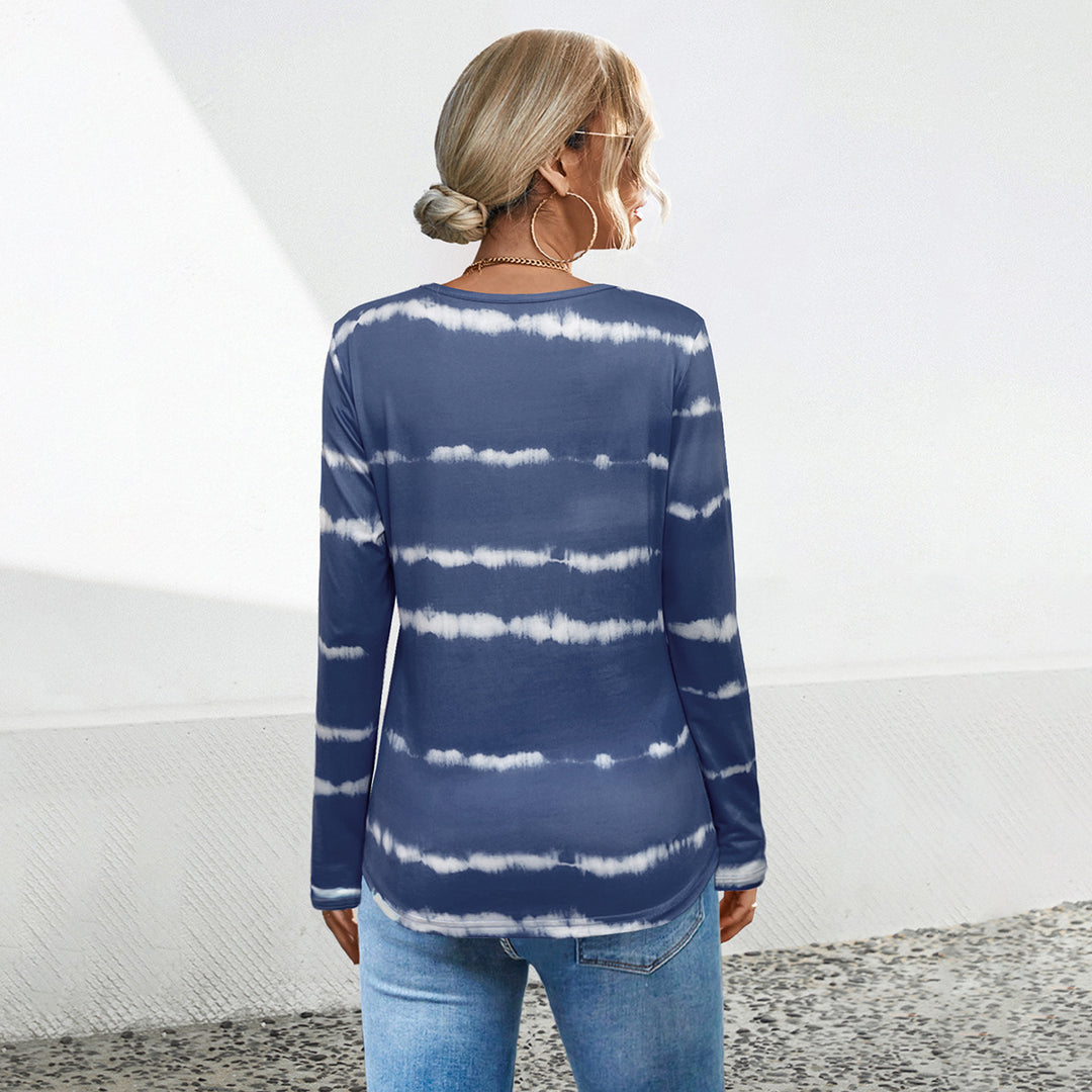 Damen Langarmshirt mit modernem Batikmuster EB