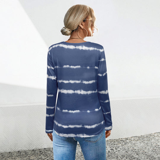 Damen Langarmshirt mit modernem Batikmuster EB