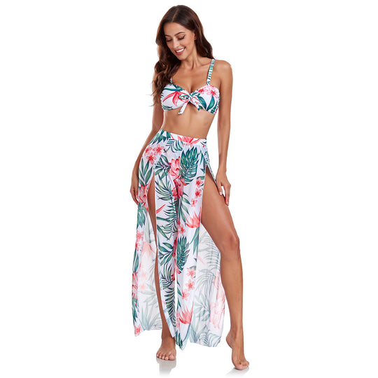 Damen Bikiniset mit transparenter Strandtunika EB