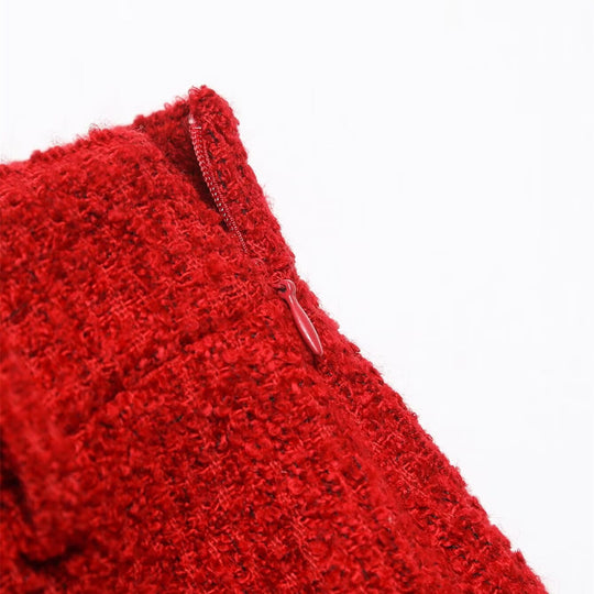 Damen Tweedrock mit seitlichem Schlitz und eleganter Struktur EB