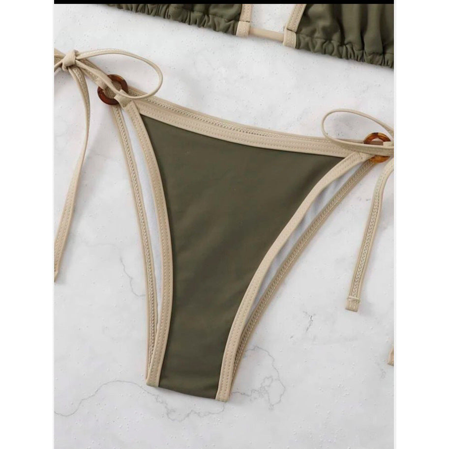 Damen Triangel-Bikini mit verstellbaren Bändern und eleganten Akzenten EB