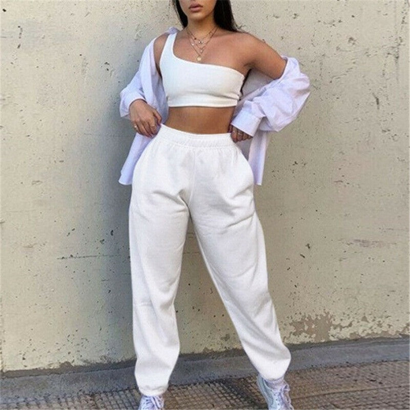Damen Sportliche Sweathose mit elastischem Bund und lässigem Schnitt EB