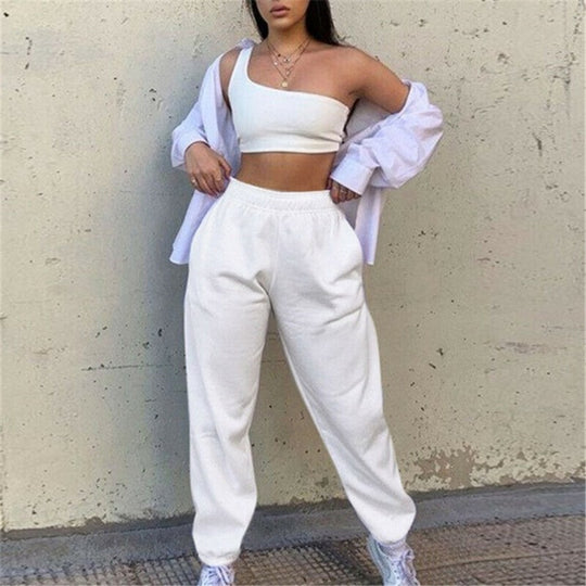 Damen Sportliche Sweathose mit elastischem Bund und lässigem Schnitt EB