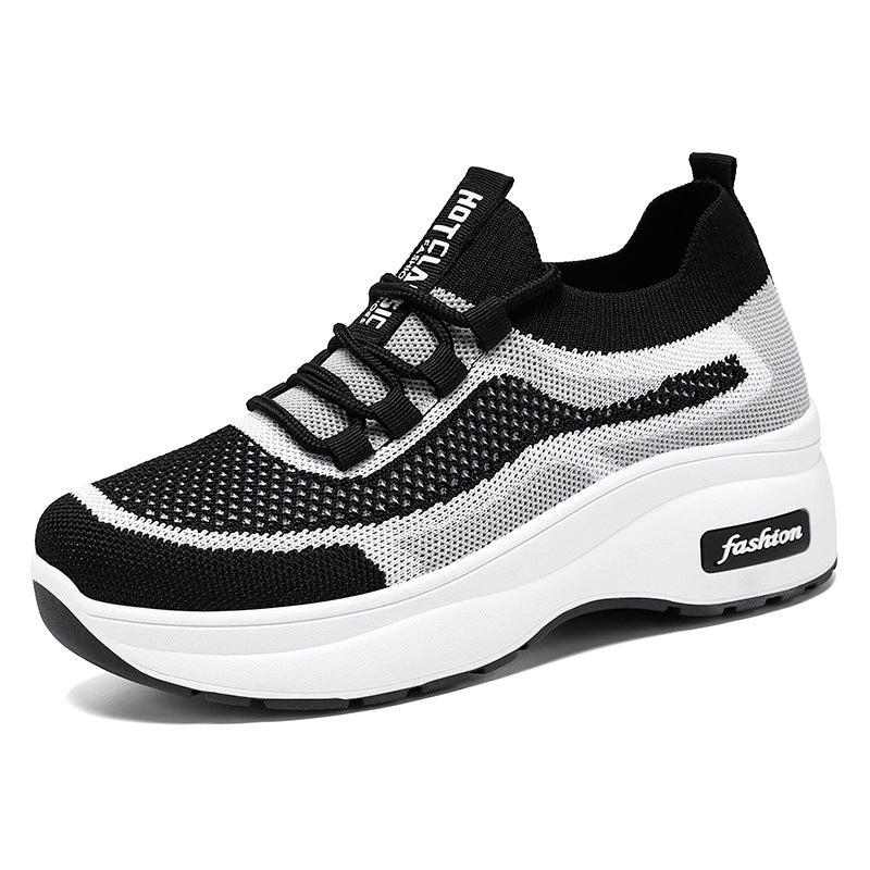 Damen Sportliche Sneakers mit atmungsaktiver Strick-Oberfläche und flexibler Sohle EB