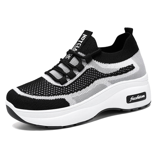 Damen Sportliche Sneakers mit atmungsaktiver Strick-Oberfläche und flexibler Sohle EB