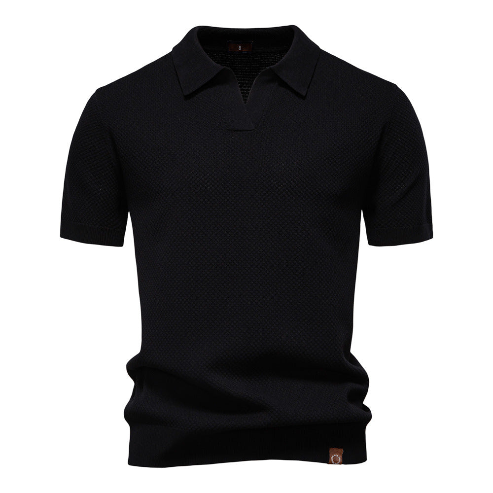 Herren Kurzärmliges Polo-Shirt mit strukturiertem Design EB