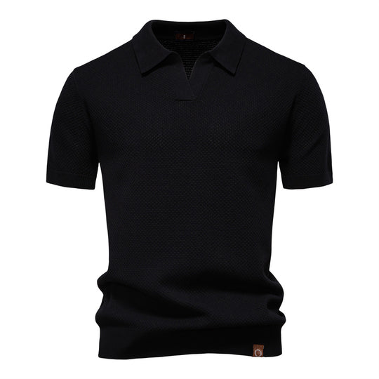 Herren Kurzärmliges Polo-Shirt mit strukturiertem Design EB