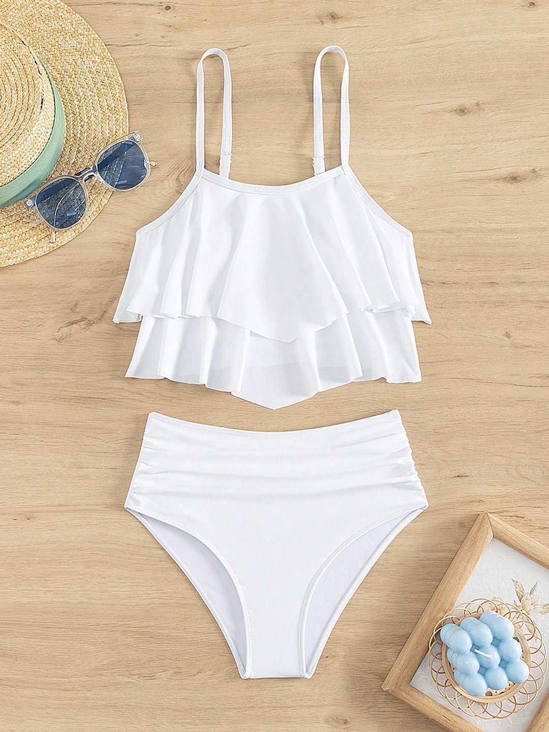 Damen Bikini-Set mit voluminösem Rüschendesign EB