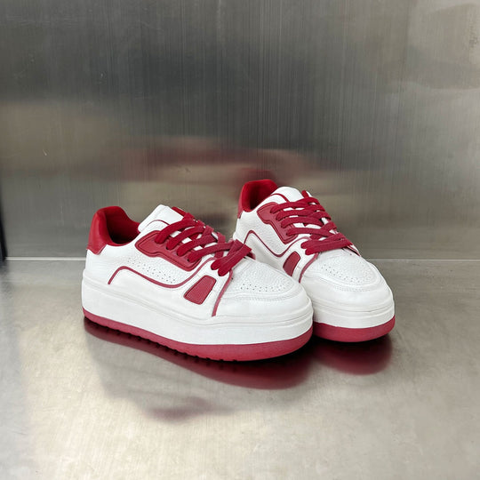 Damen Komfortable Plateau Sneakers mit atmungsaktivem Obermaterial EB