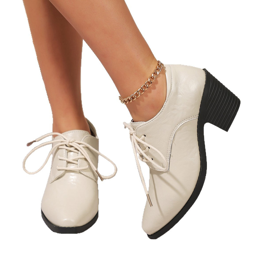 Damen Modische Schnürschuhe mit Blockabsatz EB
