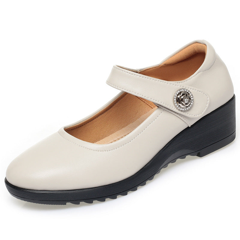 Damen Mary Jane Ballerinas mit modischem Riemen und bequemem Absatz EB